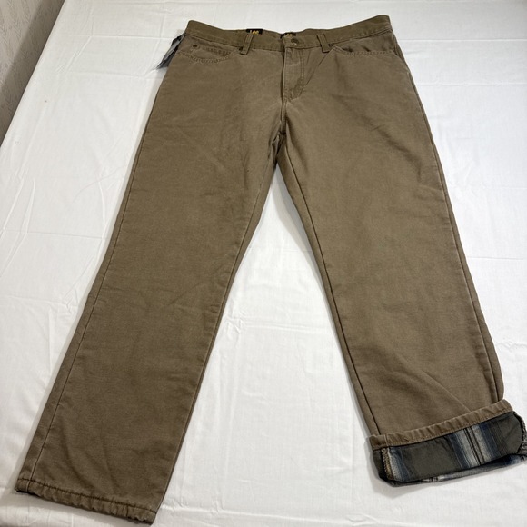 Lee Jeans Mens 36x29 TEAK Cokor Fleece Lined Denim Relaxed Fit Straight Leg - Picture 1 of 12